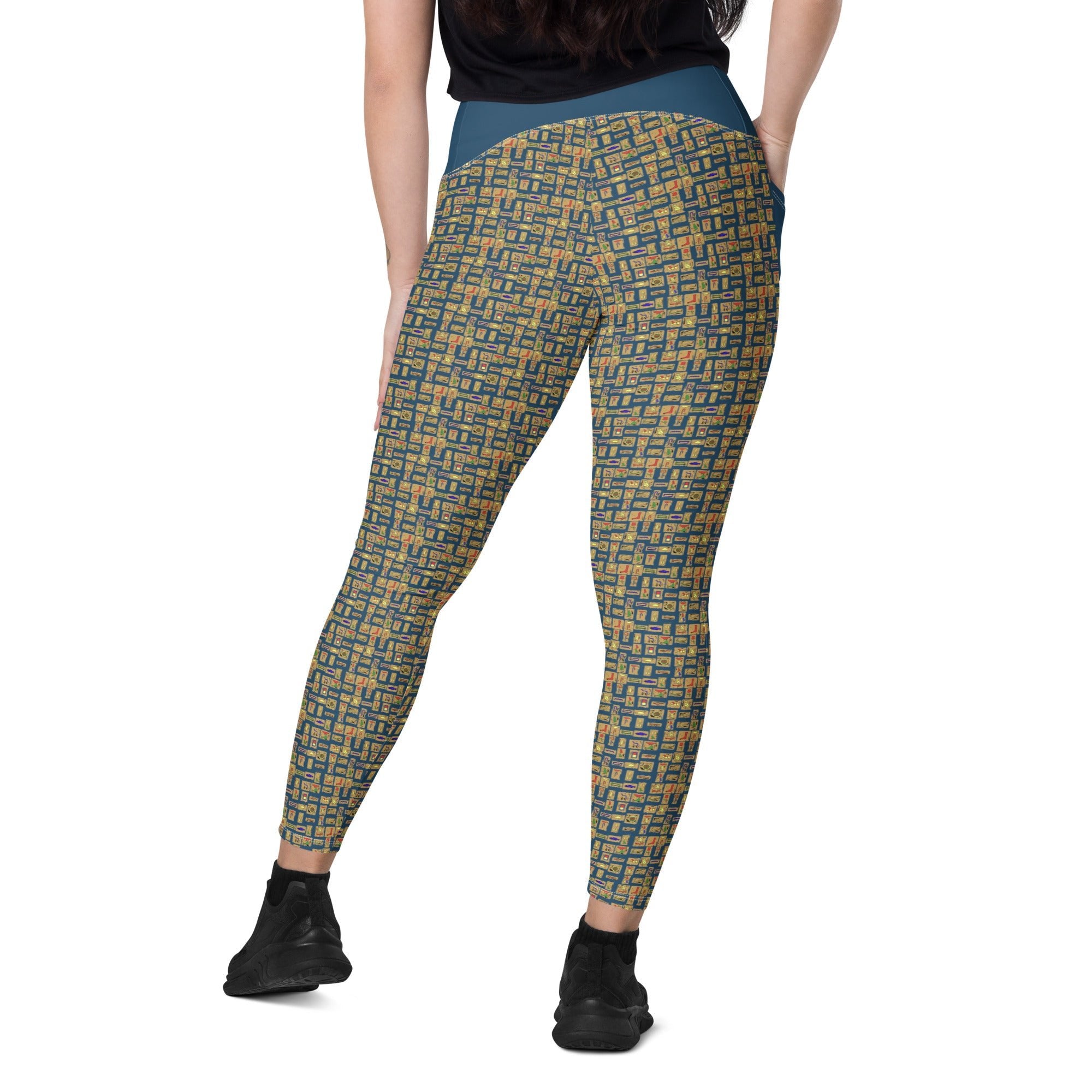 Nubian (Blue) Leggings with pockets (6 Colors Available) - Conscious Apparel Store