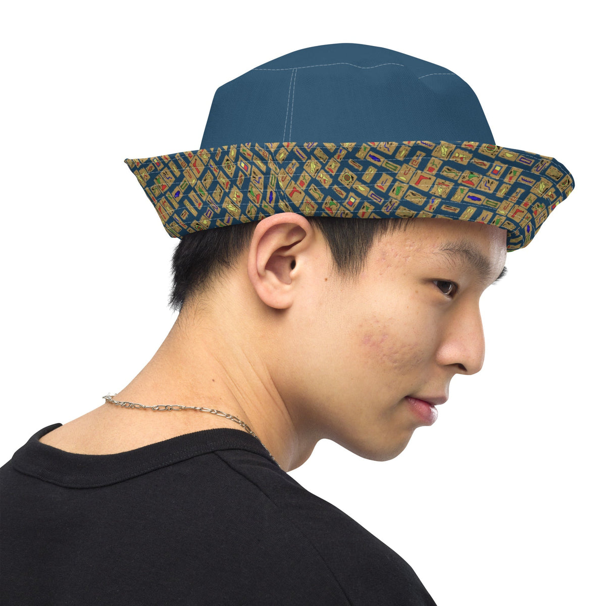Nubian (Blue) Reversible bucket hat (6 Colors Available) - Conscious Apparel Store