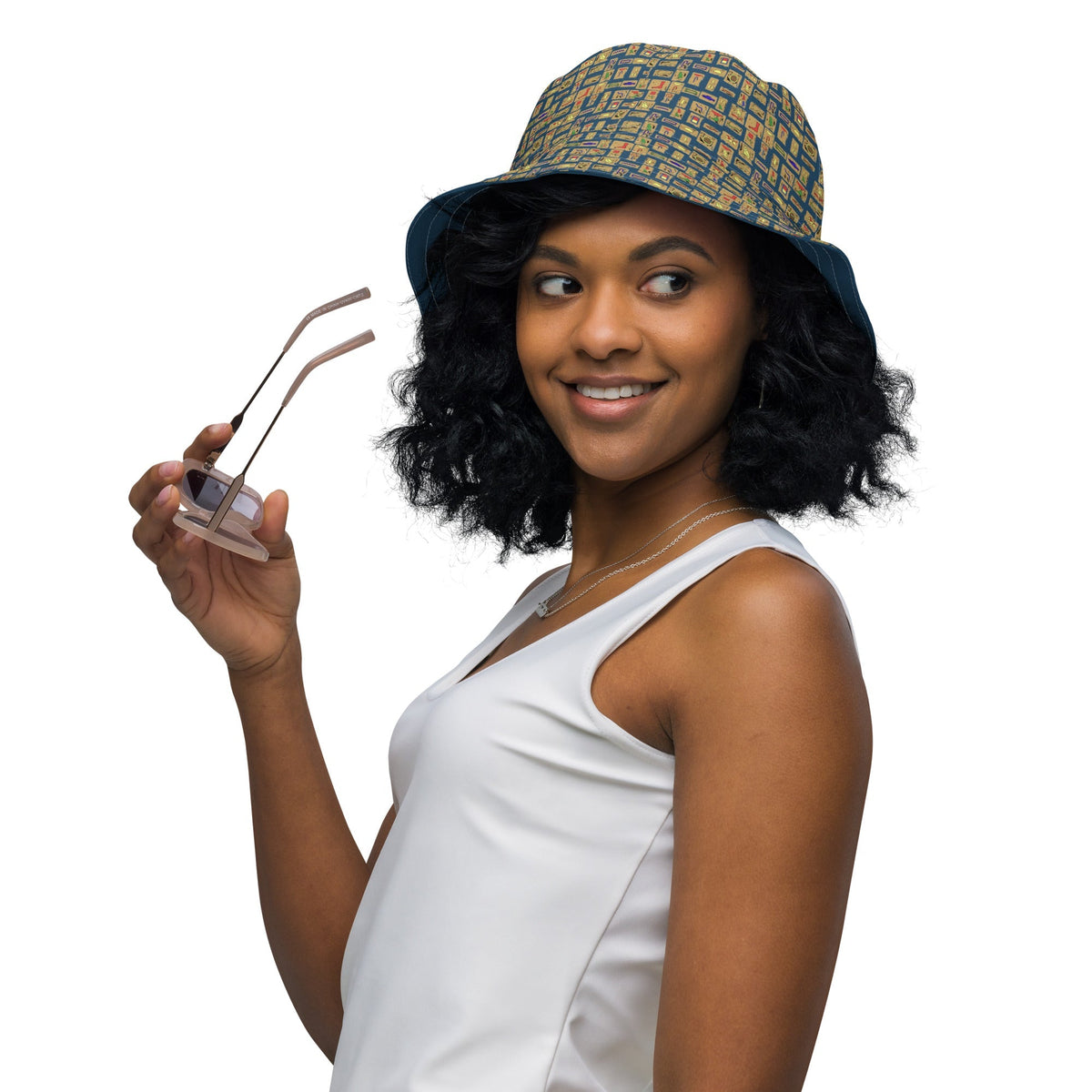 Nubian (Blue) Reversible bucket hat (6 Colors Available) - Conscious Apparel Store