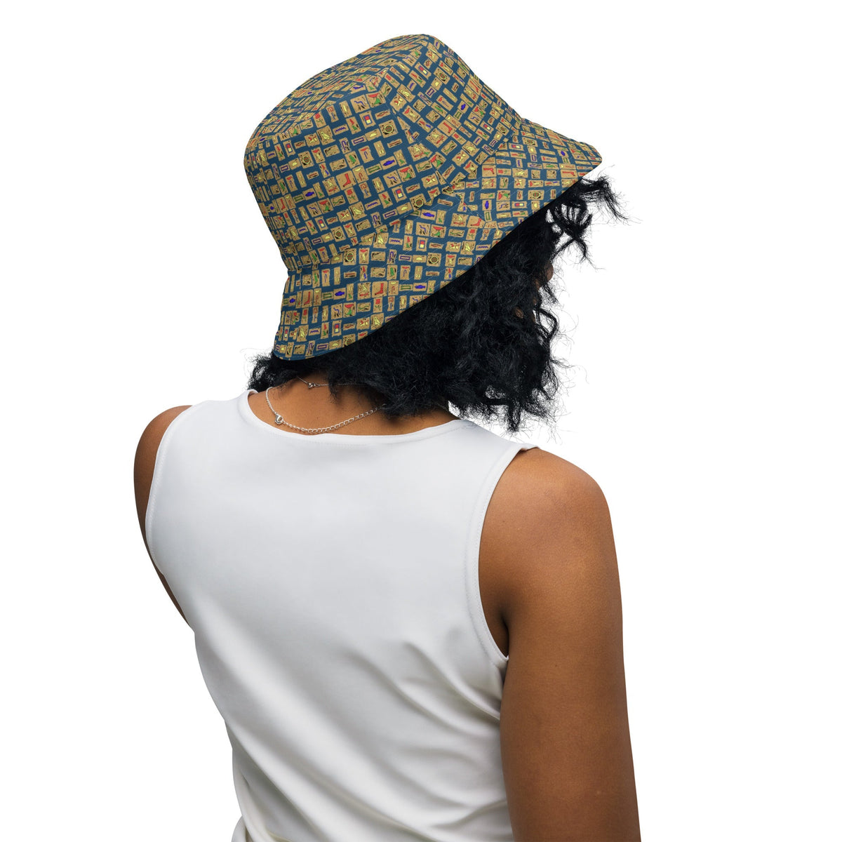 Nubian (Blue) Reversible bucket hat (6 Colors Available) - Conscious Apparel Store
