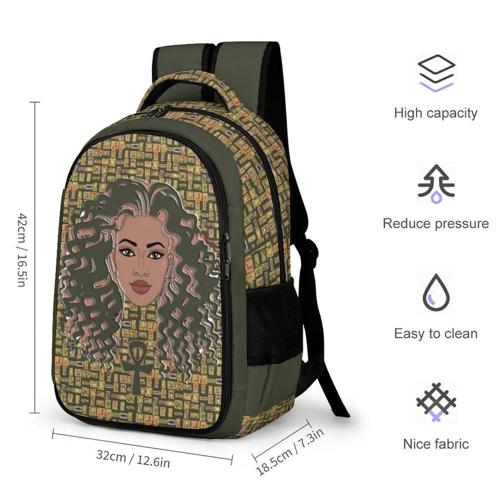 Nubian Girl Casual Backpack (Olive) (6Colors Available) - Conscious Apparel Store