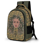 Nubian Girl Casual Backpack (Olive) (6Colors Available) - Conscious Apparel Store
