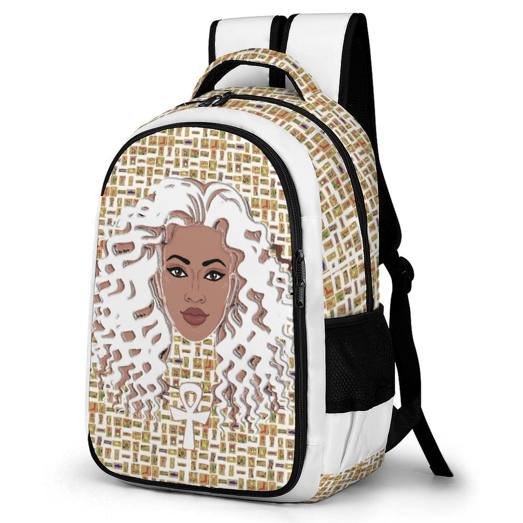 Nubian Girl Casual Backpack (White) (6Colors Available) - Conscious Apparel Store