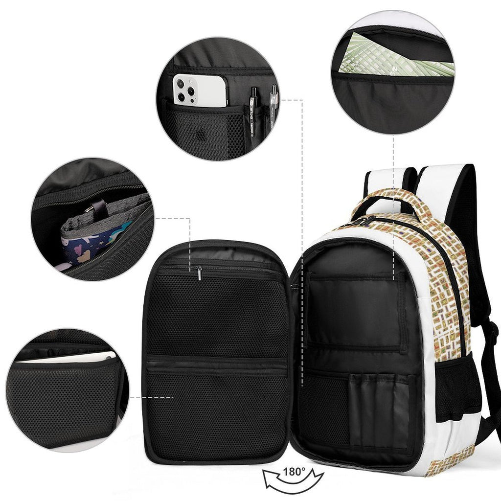 Nubian Girl Casual Backpack (White) (6Colors Available) - Conscious Apparel Store