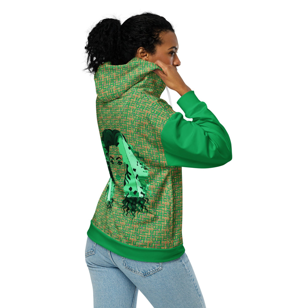 Nubian Girl (Green) Unisex zip hoodie (6 Colors Available) - Conscious Apparel Store