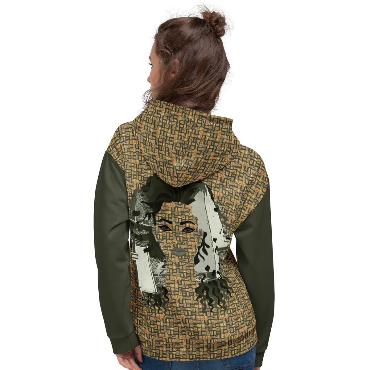 Nubian Girl (Olive) Unisex Pullover Hoodie (6 Colors Available) - Conscious Apparel Store
