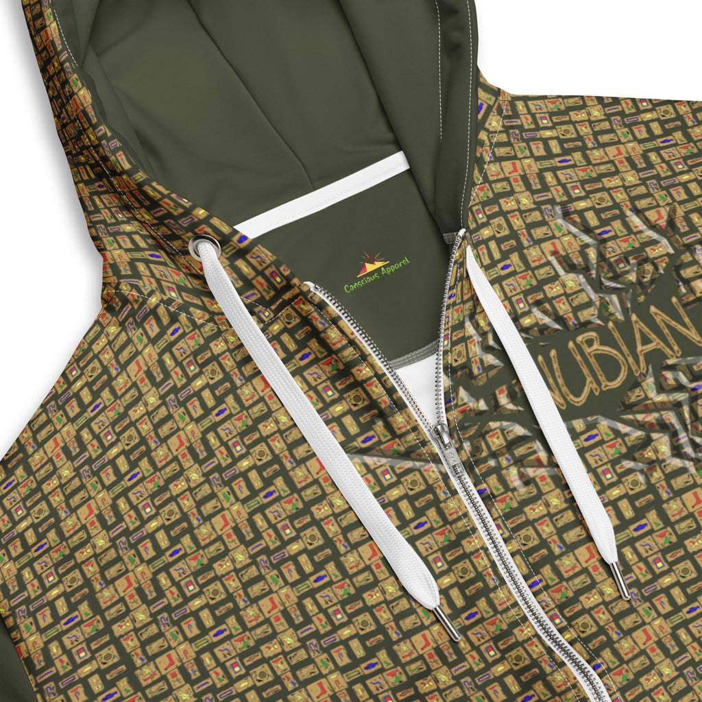 Nubian Girl (Olive) Unisex zip hoodie (6 Colors Available) - Conscious Apparel Store