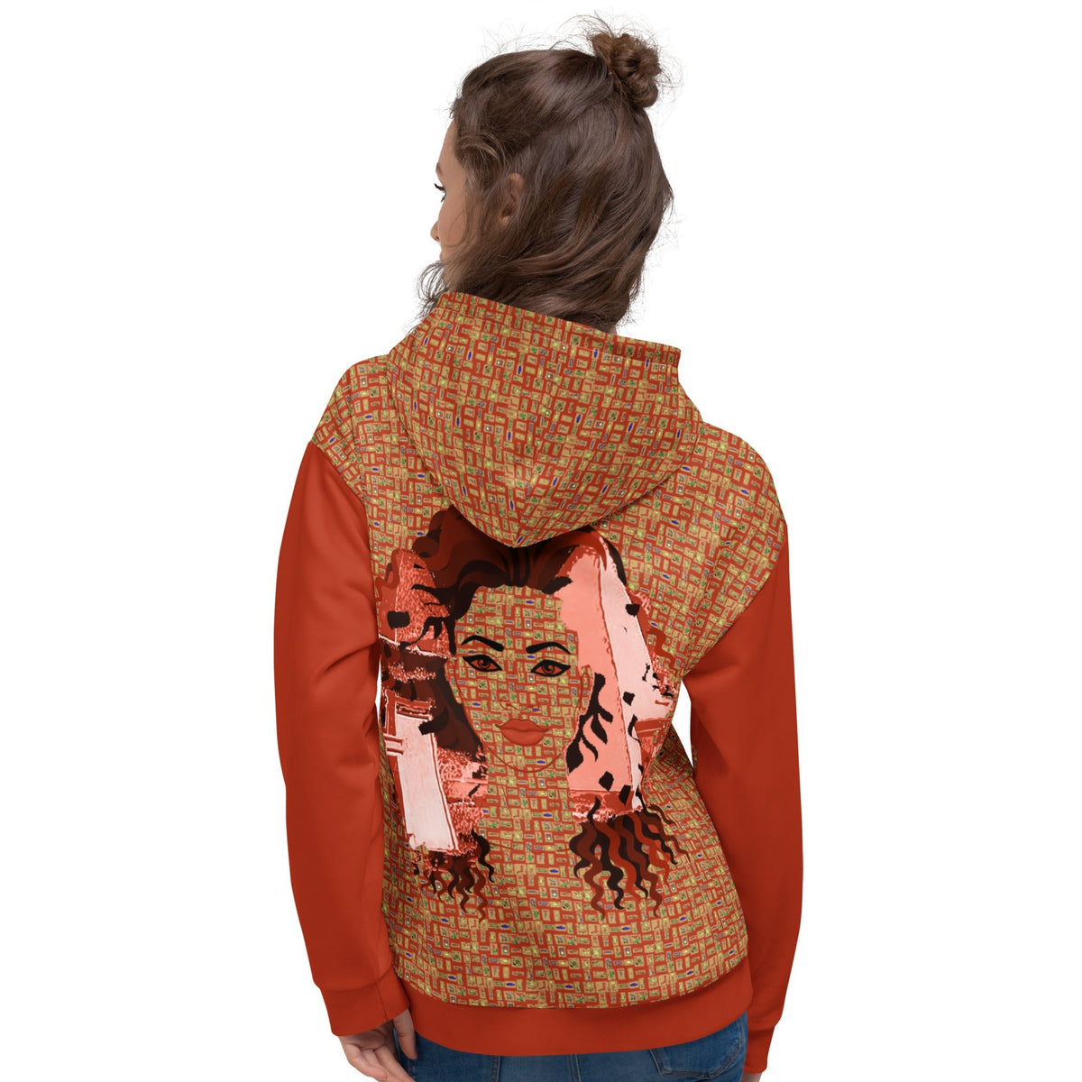 Nubian Girl (Red-Rust) Unisex Pullover Hoodie (6 Colors Available) - Conscious Apparel Store
