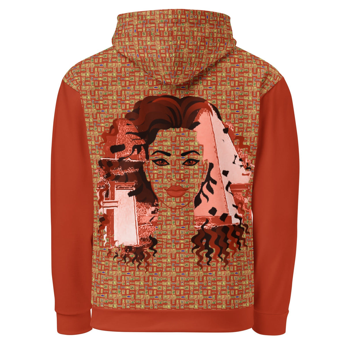 Nubian Girl (Red-Rust) Unisex Pullover Hoodie (6 Colors Available) - Conscious Apparel Store