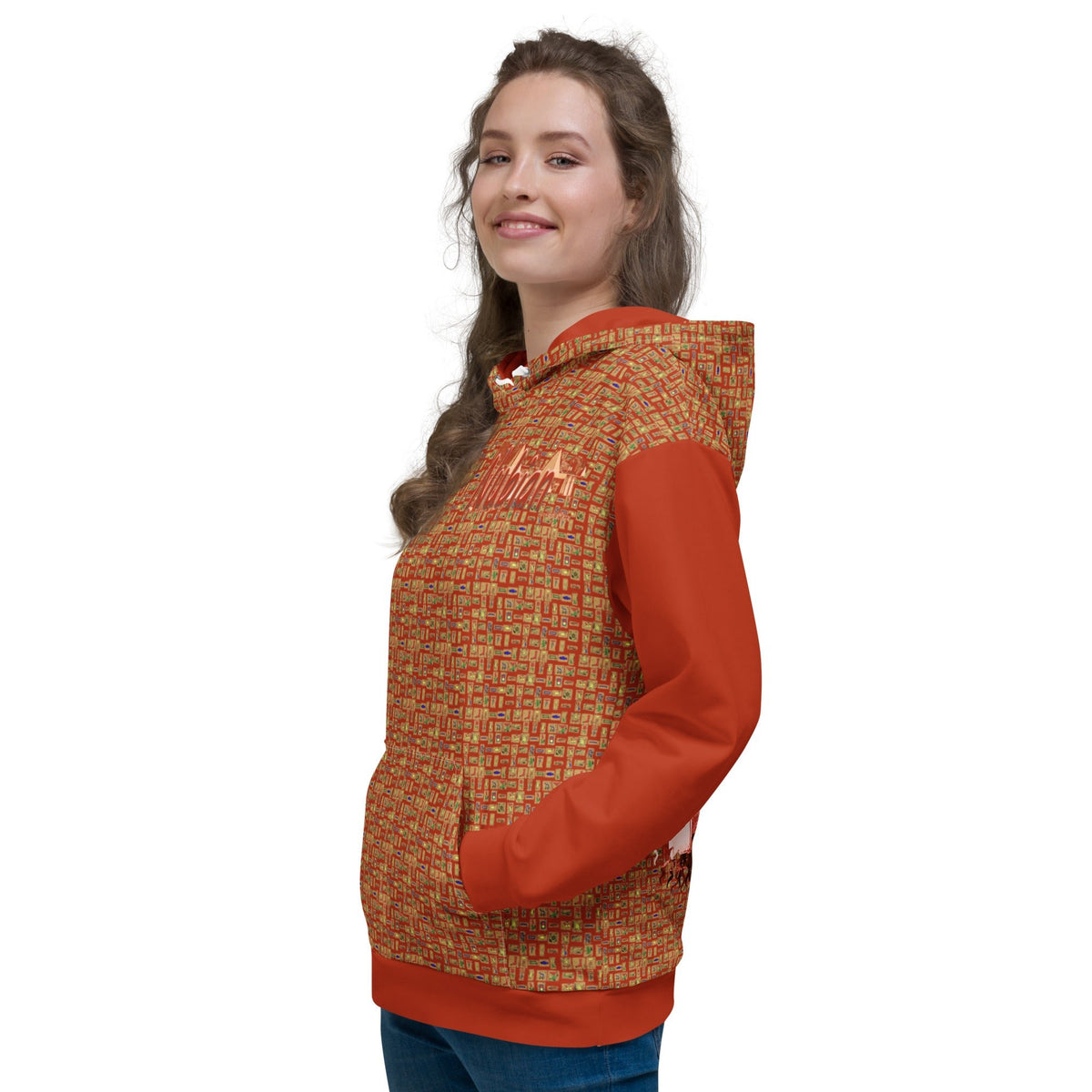Nubian Girl (Red-Rust) Unisex Pullover Hoodie (6 Colors Available) - Conscious Apparel Store