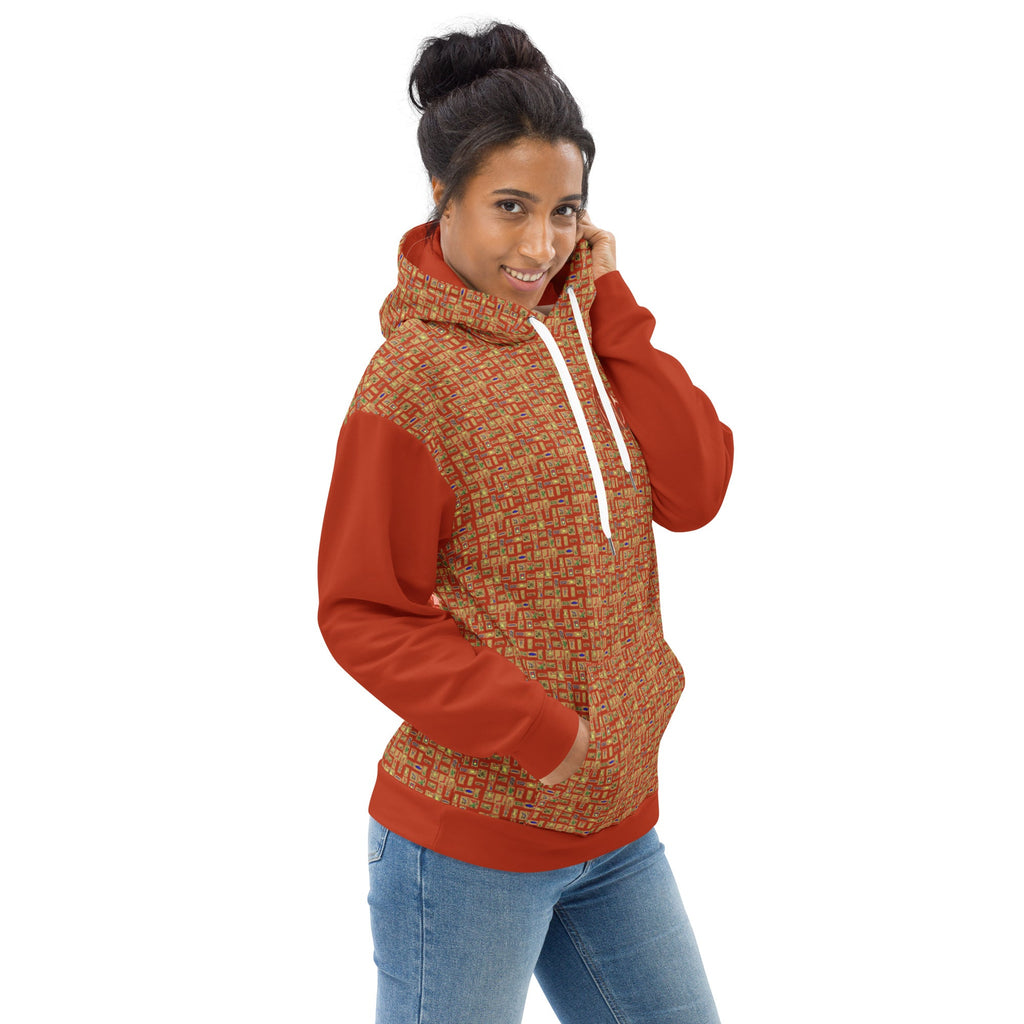 Nubian Girl (Red-Rust) Unisex Pullover Hoodie (6 Colors Available) - Conscious Apparel Store
