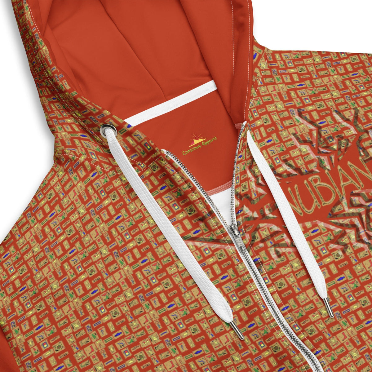 Nubian Girl (Red-Rust) Unisex zip hoodie (6 Colors Available) - Conscious Apparel Store