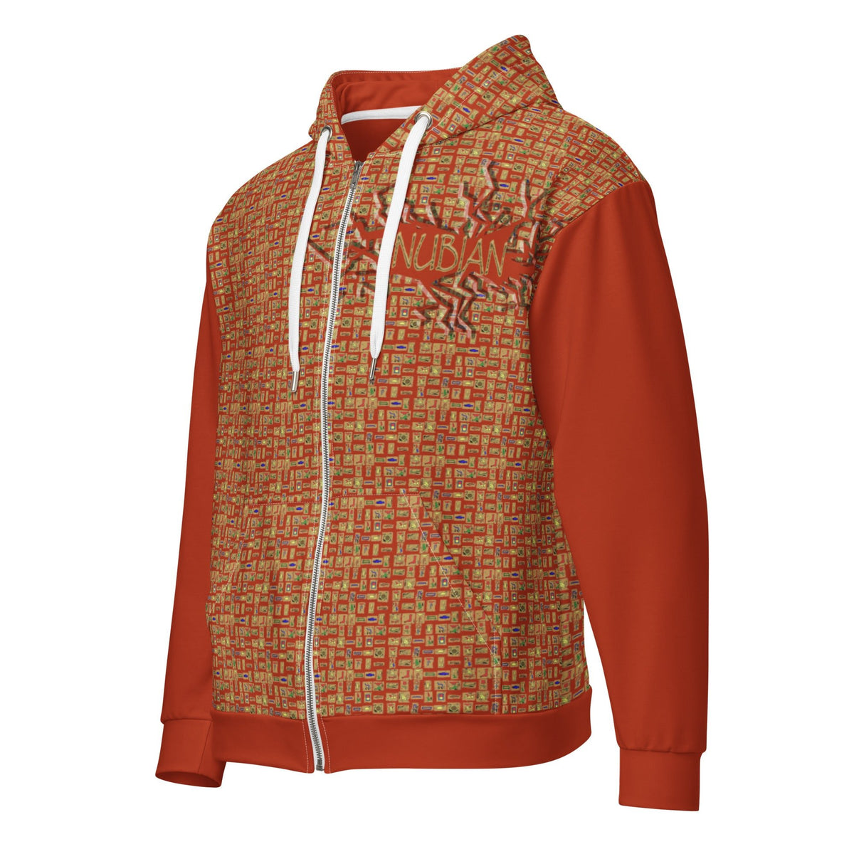 Nubian Girl (Red-Rust) Unisex zip hoodie (6 Colors Available) - Conscious Apparel Store