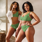 Nubian (Green) high-waisted bikini (6 Colors Available) - Conscious Apparel Store