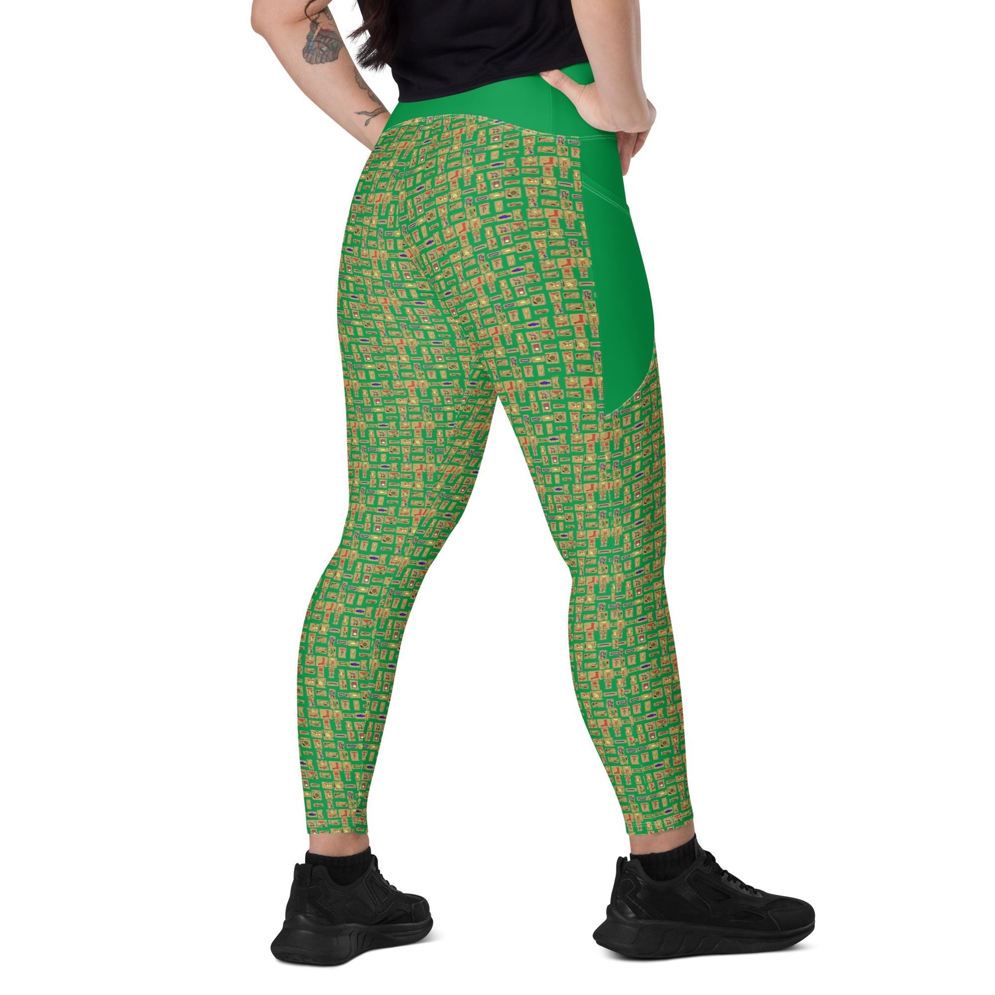 Nubian (Green) Leggings with pockets (6 Colors Available) - Conscious Apparel Store