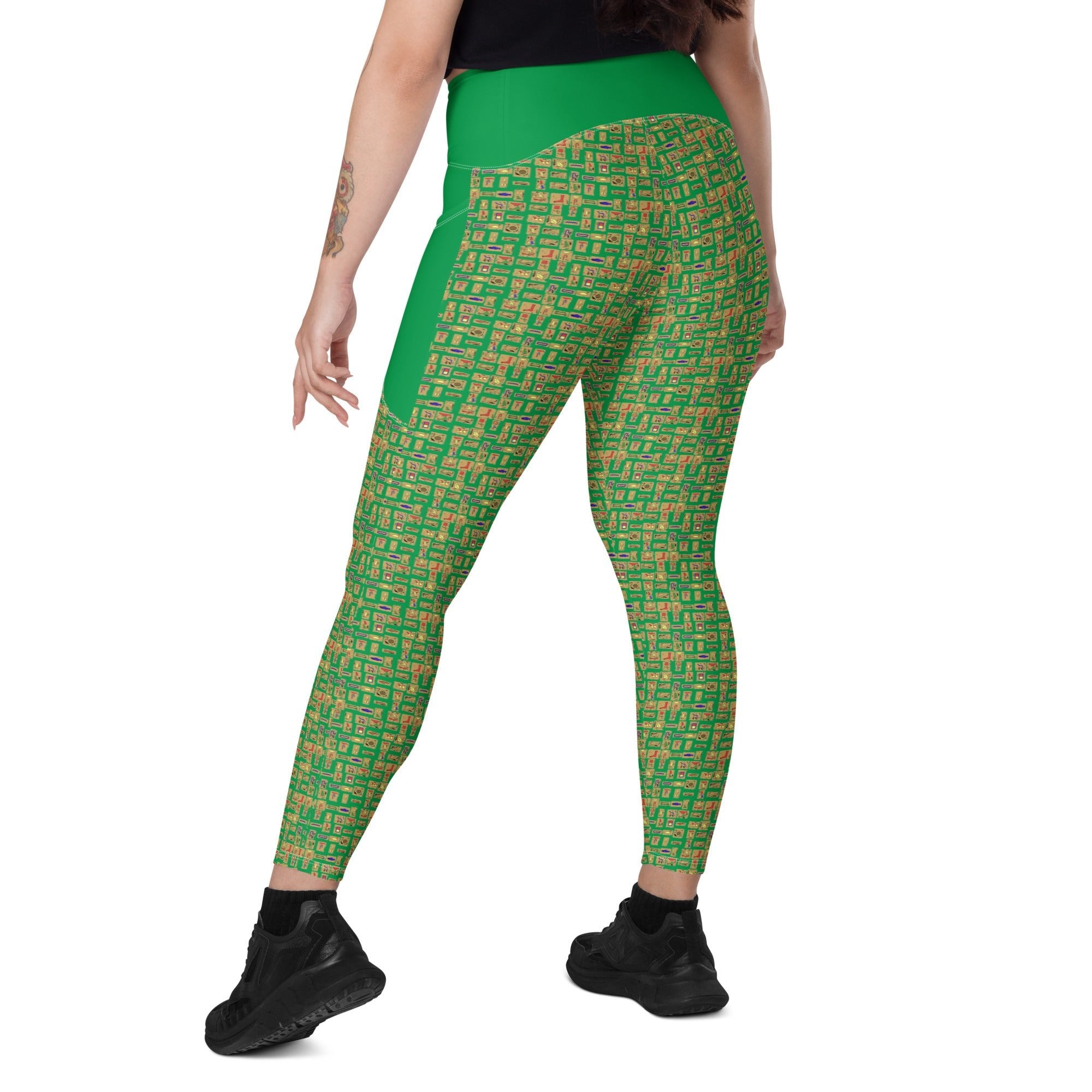 Nubian (Green) Leggings with pockets (6 Colors Available) - Conscious Apparel Store