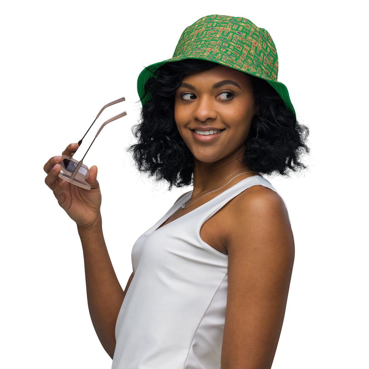 Nubian (Green) Reversible bucket hat (6 Colors Available) - Conscious Apparel Store