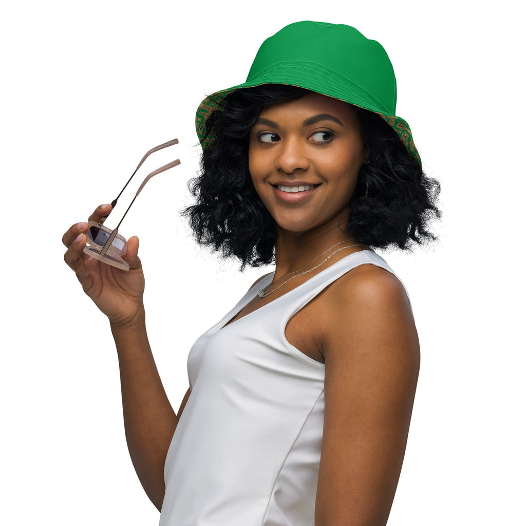 Nubian (Green) Reversible bucket hat (6 Colors Available) - Conscious Apparel Store