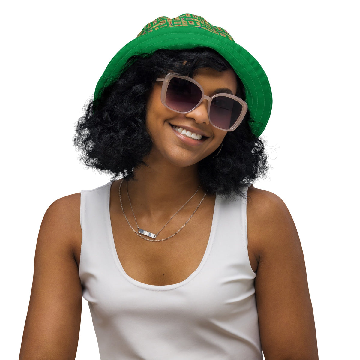 Nubian (Green) Reversible bucket hat (6 Colors Available) - Conscious Apparel Store