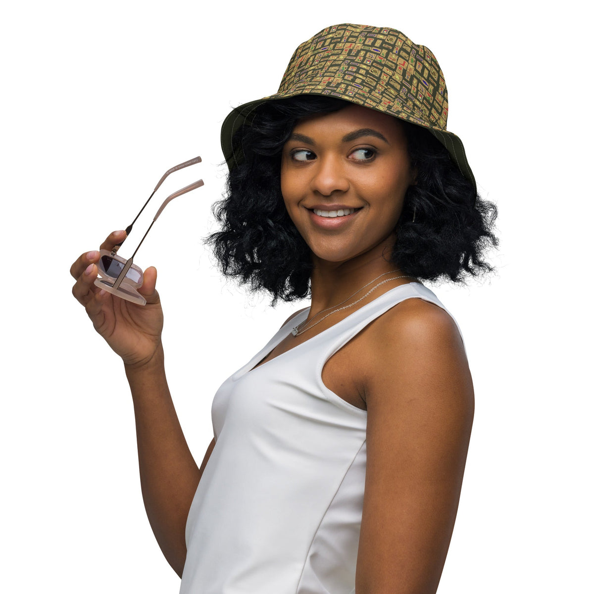 Nubian (Olive) Reversible bucket hat (6 Colors Available) - Conscious Apparel Store