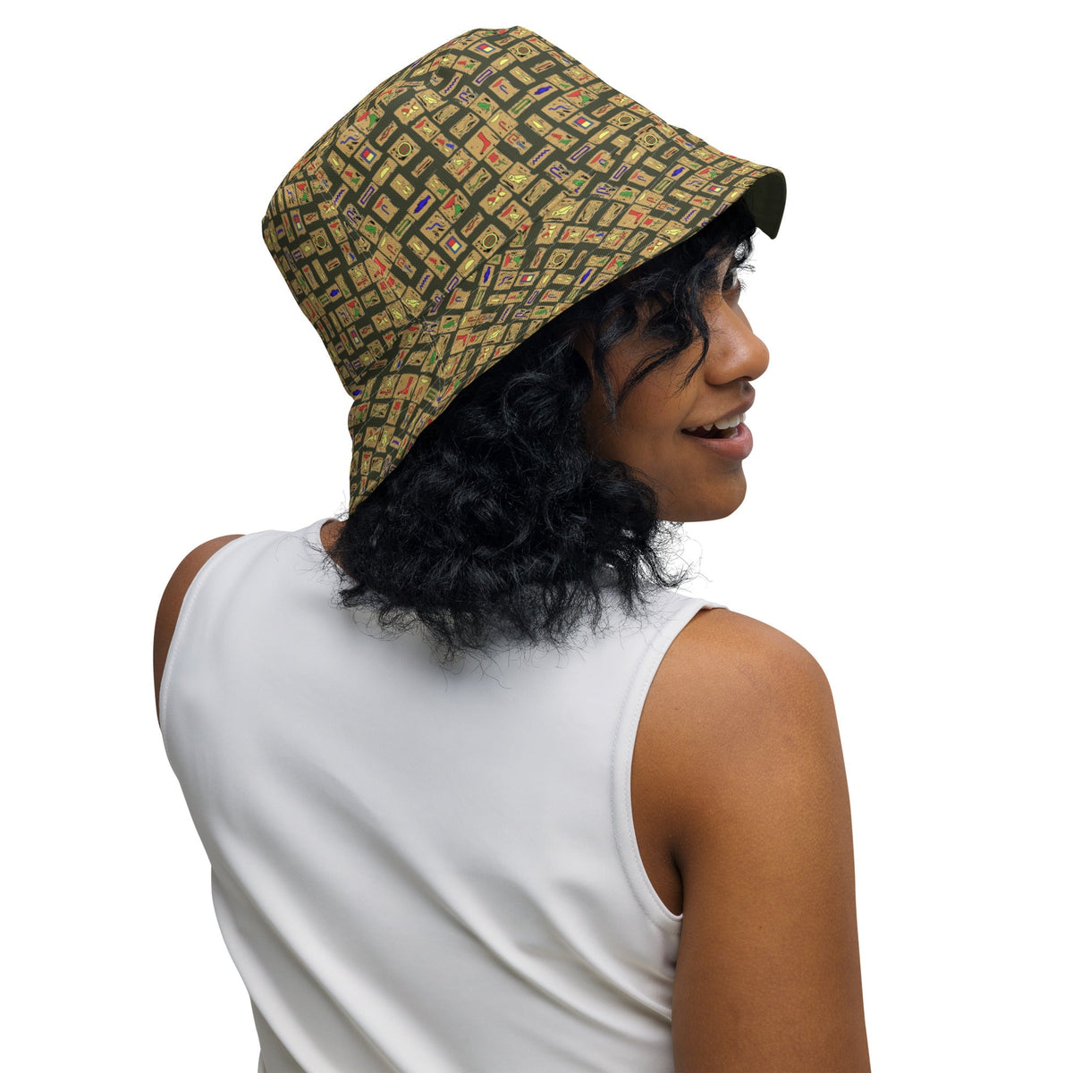 Nubian (Olive) Reversible bucket hat (6 Colors Available) - Conscious Apparel Store