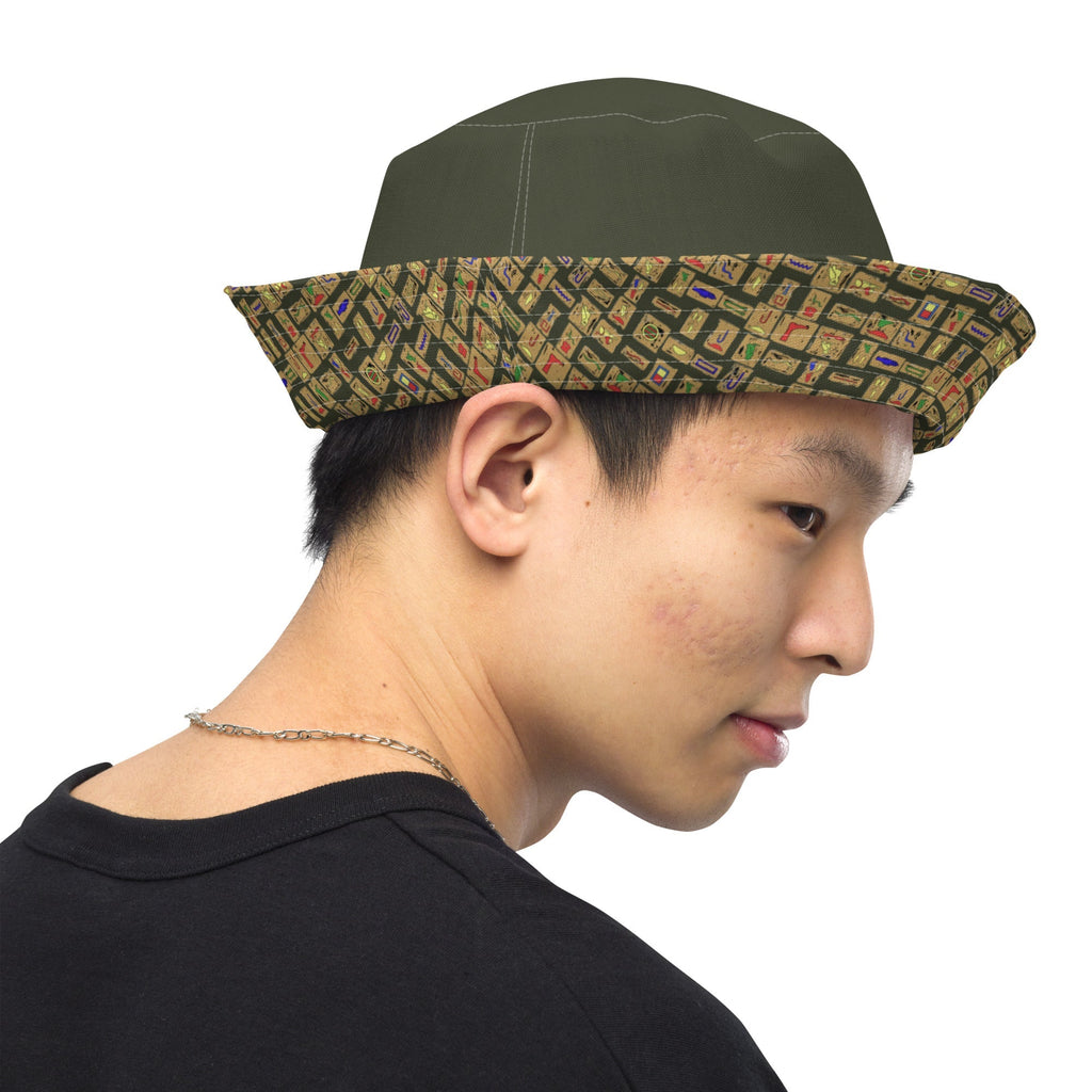 Nubian (Olive) Reversible bucket hat (6 Colors Available) - Conscious Apparel Store