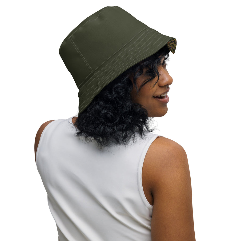 Nubian (Olive) Reversible bucket hat (6 Colors Available) - Conscious Apparel Store