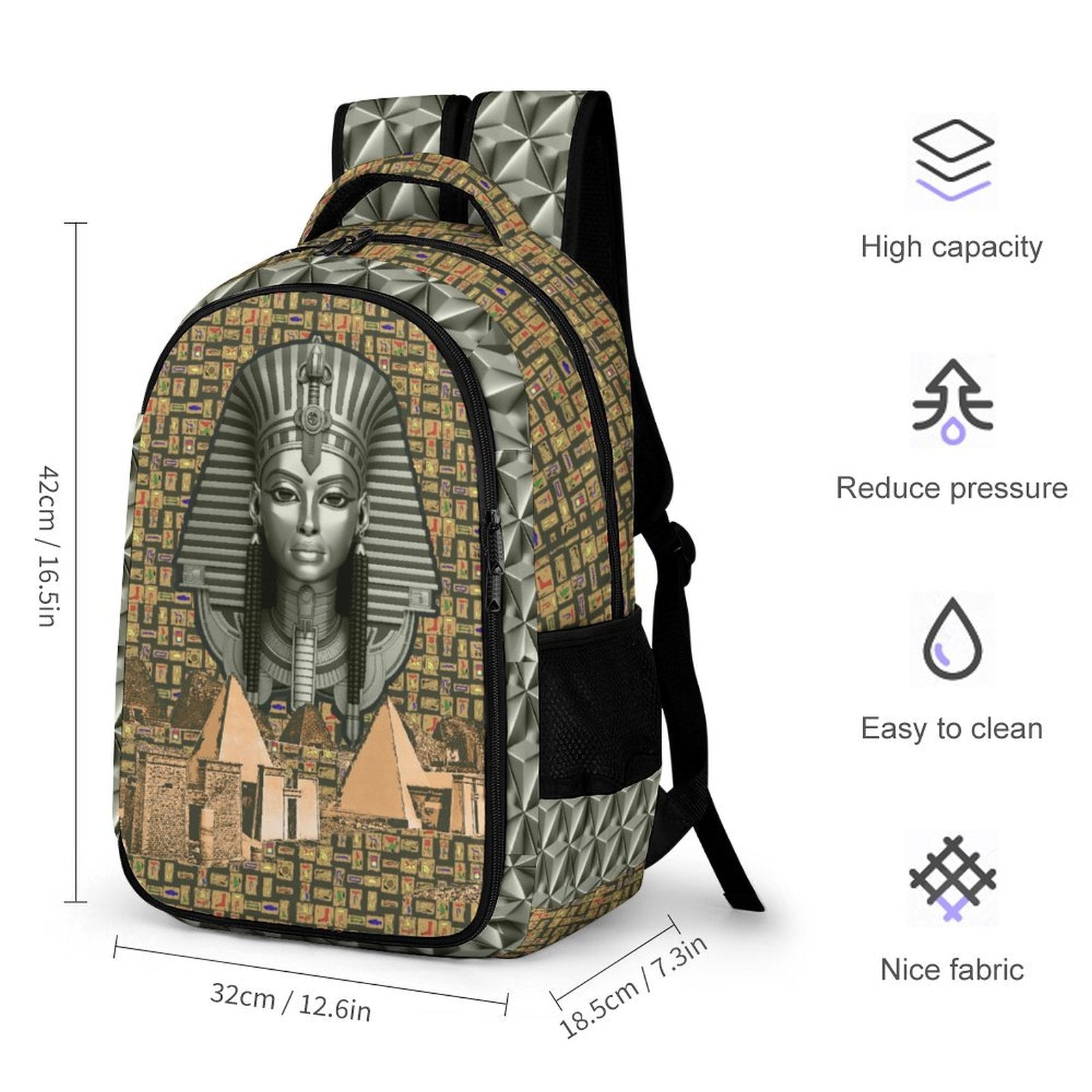 Nubian Queen Casual Backpack (Olive) (5 Colors Available) - Conscious Apparel Store