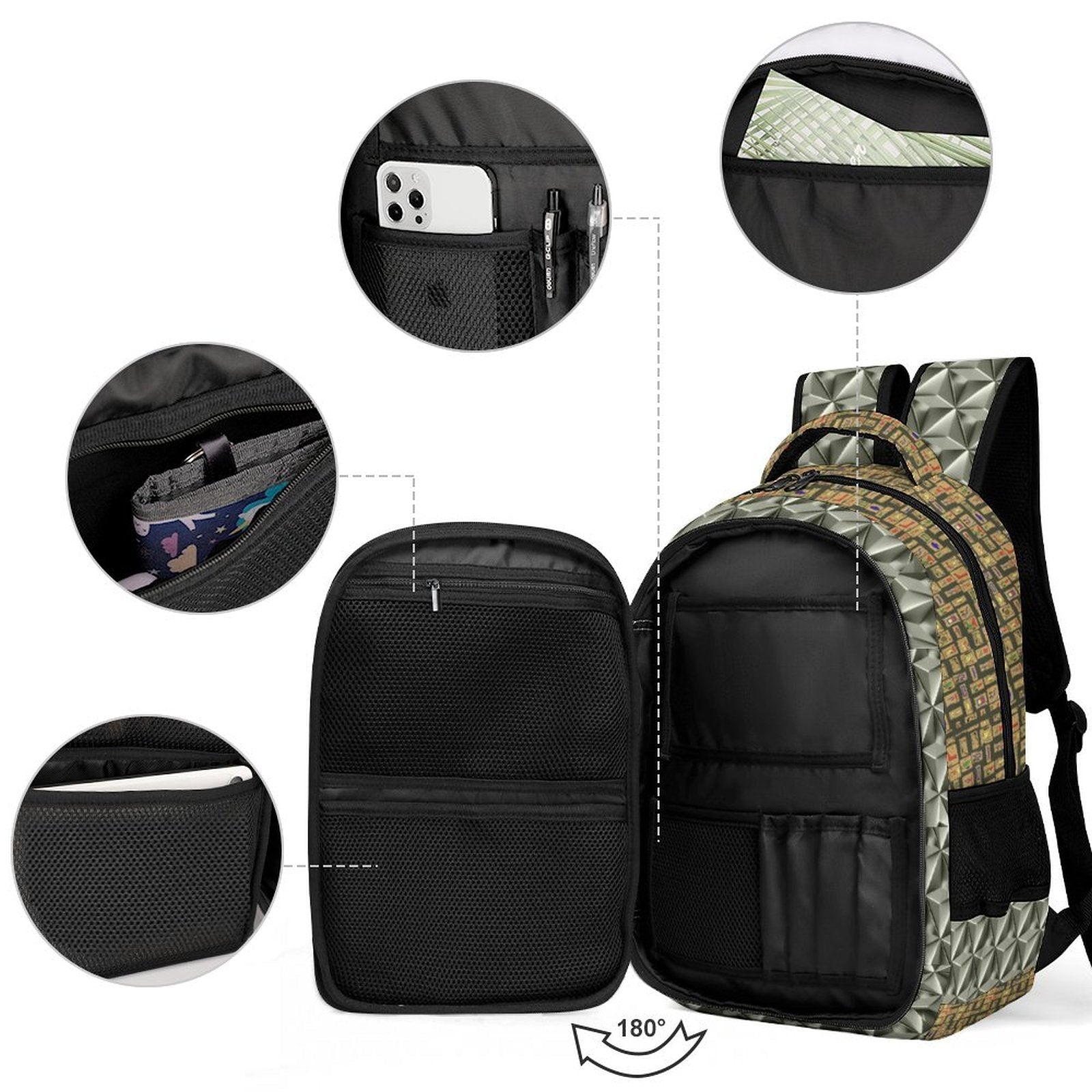 Nubian Queen Casual Backpack (Olive) (5 Colors Available) - Conscious Apparel Store