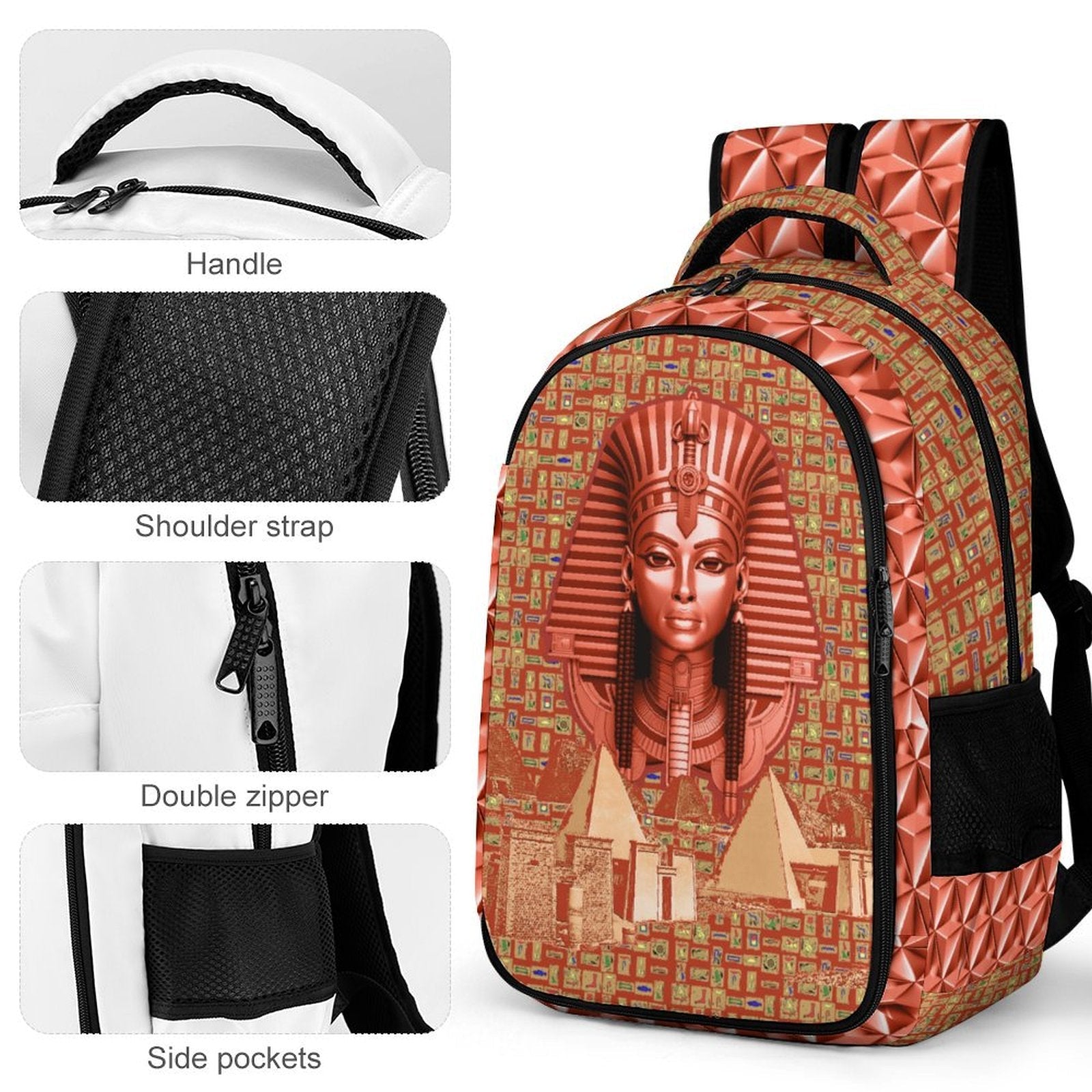 Nubian Queen Casual Backpack (Red-Rust) (5 Colors Available) - Conscious Apparel Store