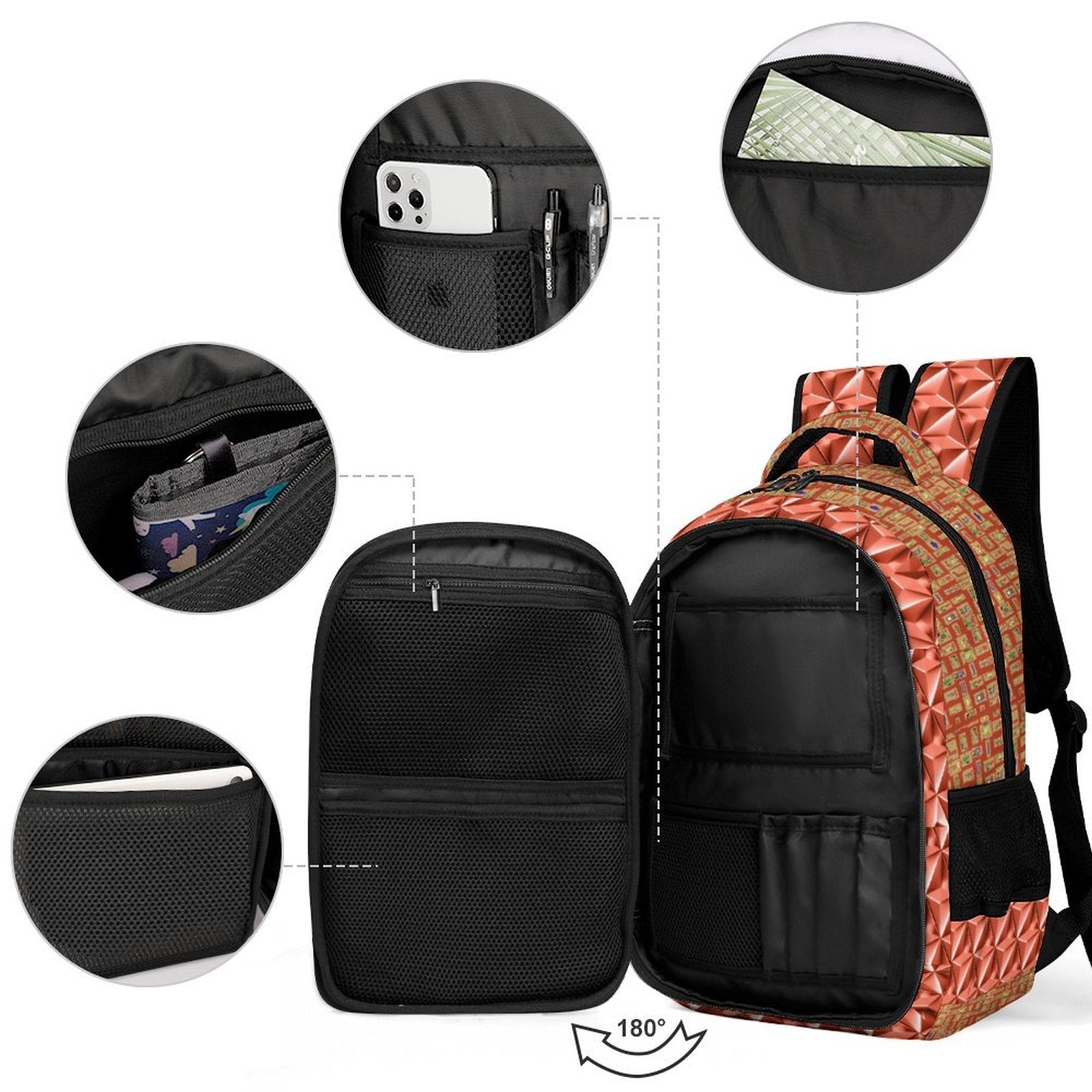 Nubian Queen Casual Backpack (Red-Rust) (5 Colors Available) - Conscious Apparel Store