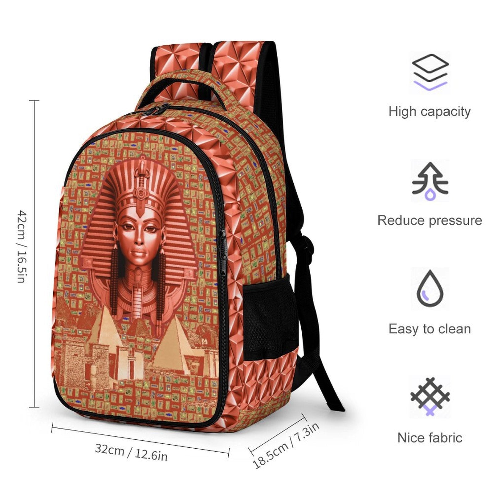 Nubian Queen Casual Backpack (Red-Rust) (5 Colors Available) - Conscious Apparel Store