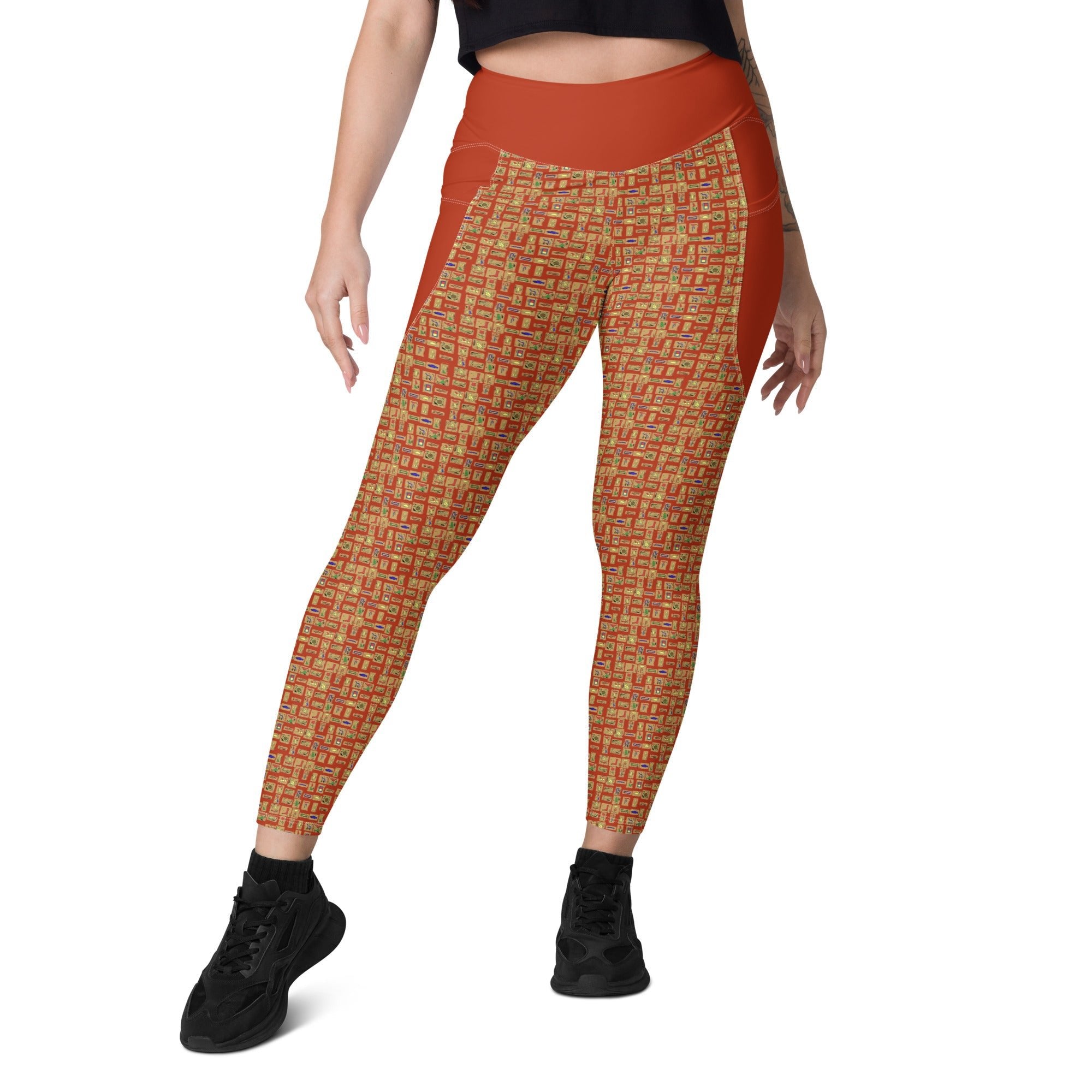 Nubian (Red - Rust) Leggings with pockets (6 Colors Available) - Conscious Apparel Store