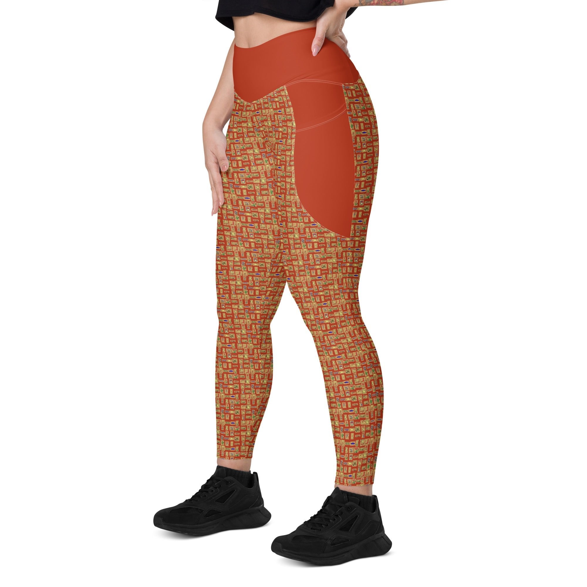 Nubian (Red - Rust) Leggings with pockets (6 Colors Available) - Conscious Apparel Store