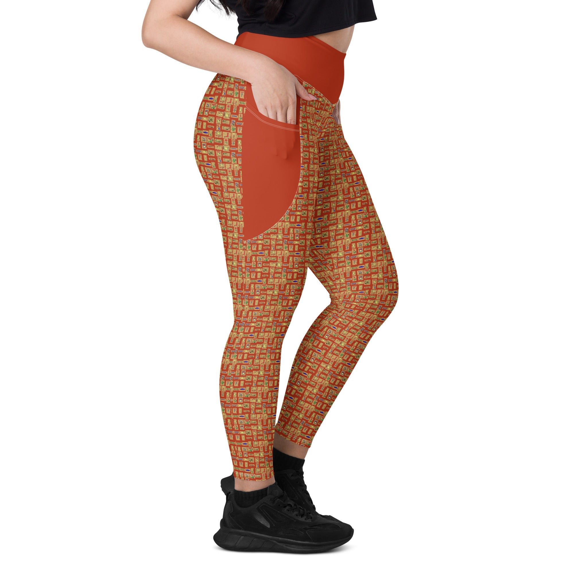 Nubian (Red - Rust) Leggings with pockets (6 Colors Available) - Conscious Apparel Store