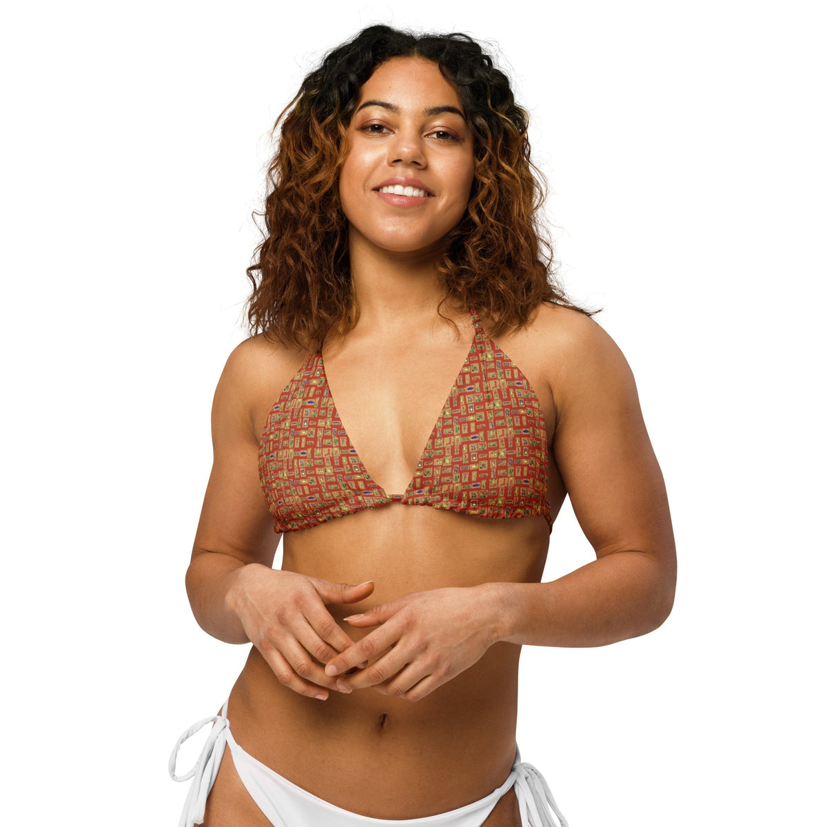 Nubian string bikini top (Red-Rust) (6 Colors Available) - Conscious Apparel Store