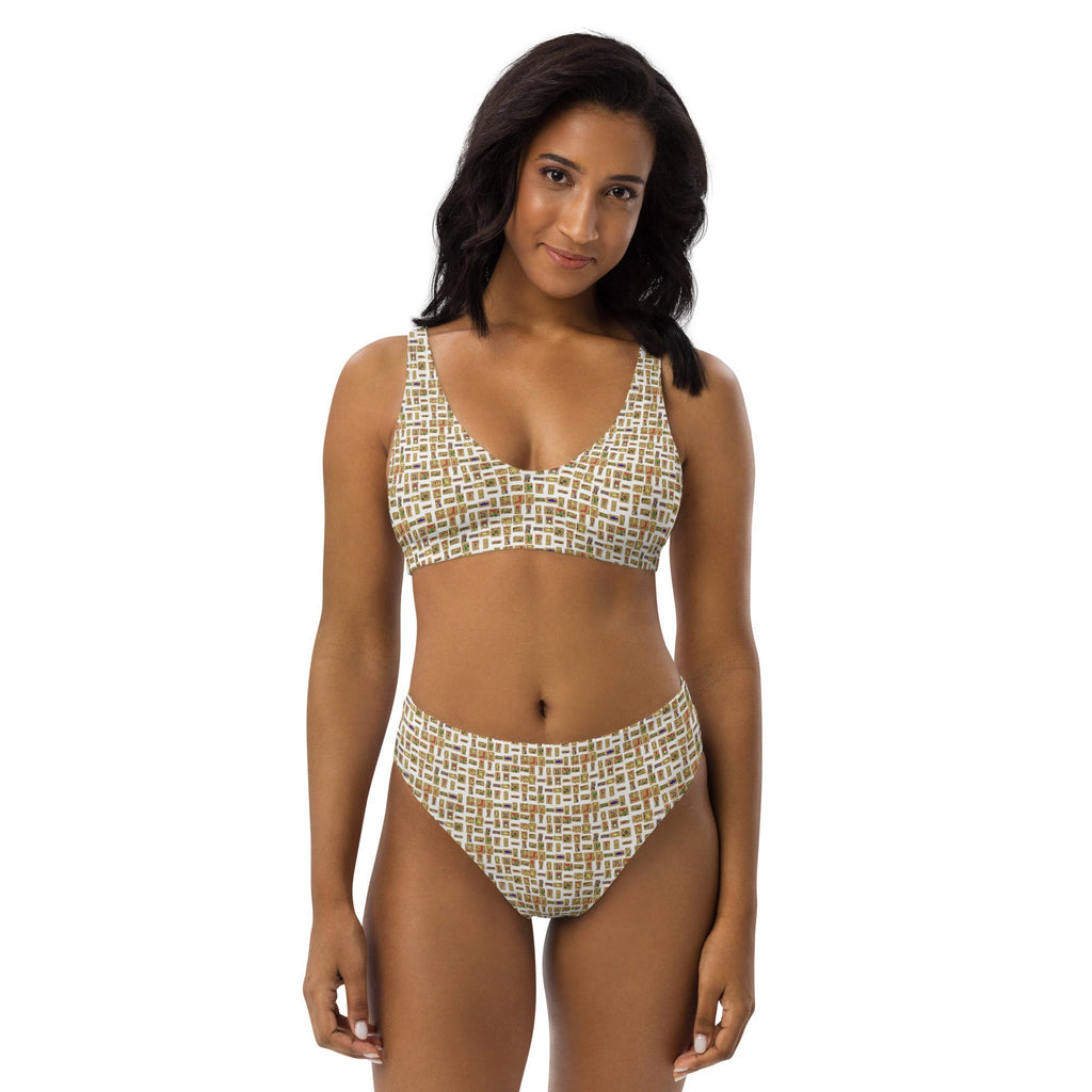 Nubian (White) high-waisted bikini (6 Colors Available) - Conscious Apparel Store