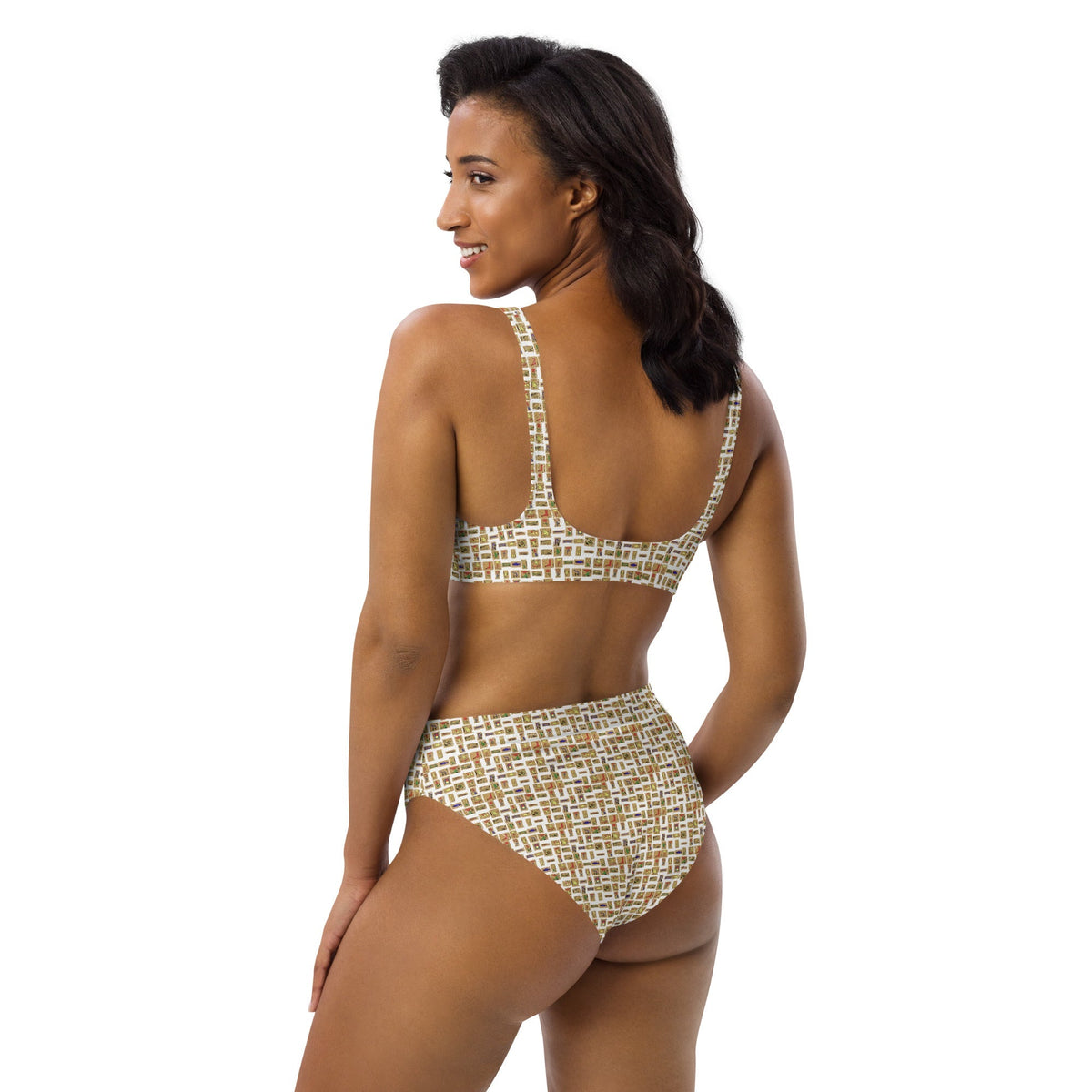 Nubian (White) high-waisted bikini (6 Colors Available) - Conscious Apparel Store