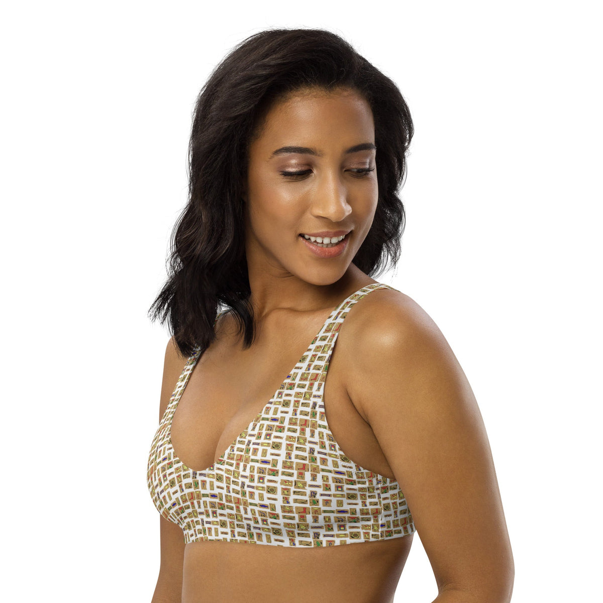 Nubian (White) padded bikini top (6 Colors Available) - Conscious Apparel Store