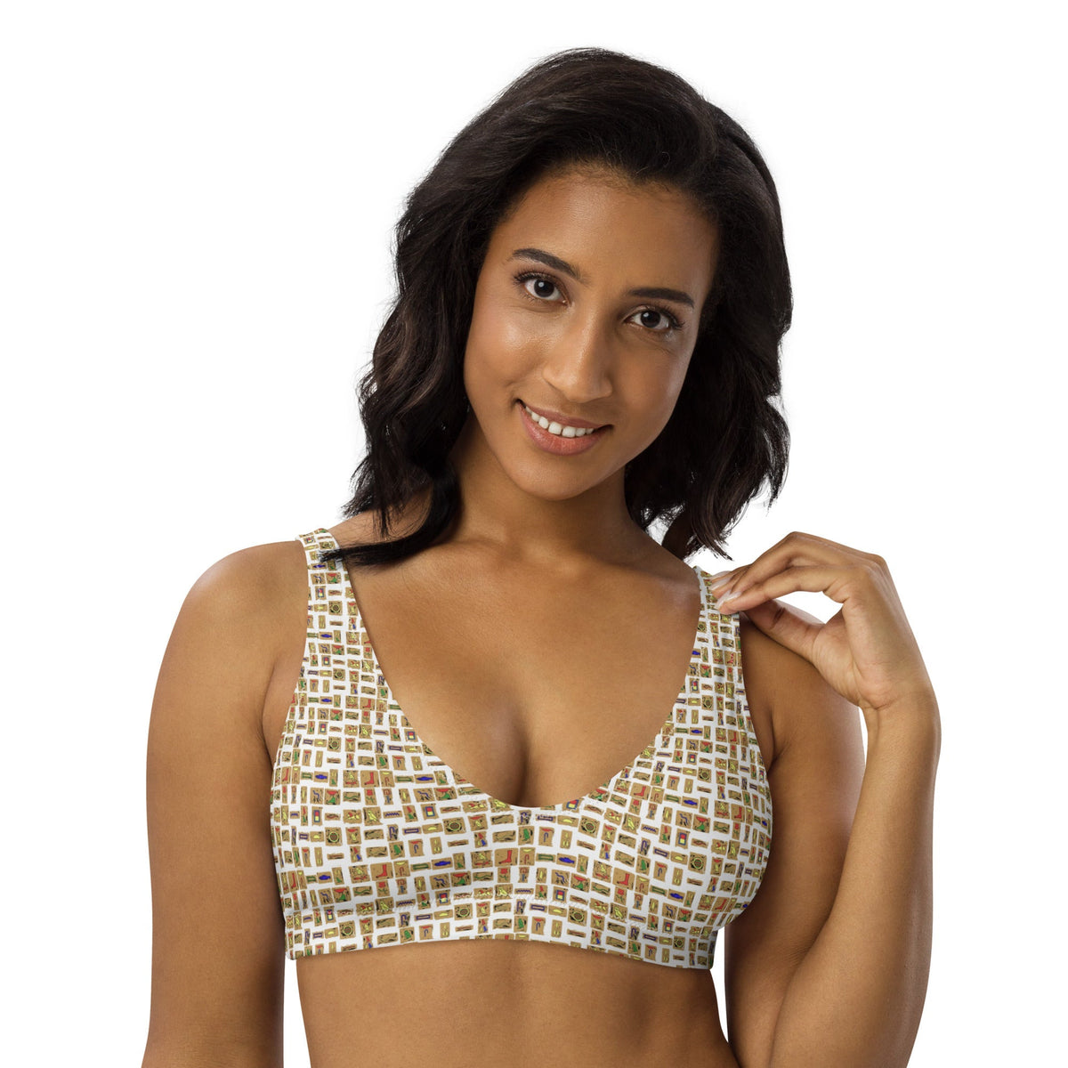 Nubian (White) padded bikini top (6 Colors Available) - Conscious Apparel Store