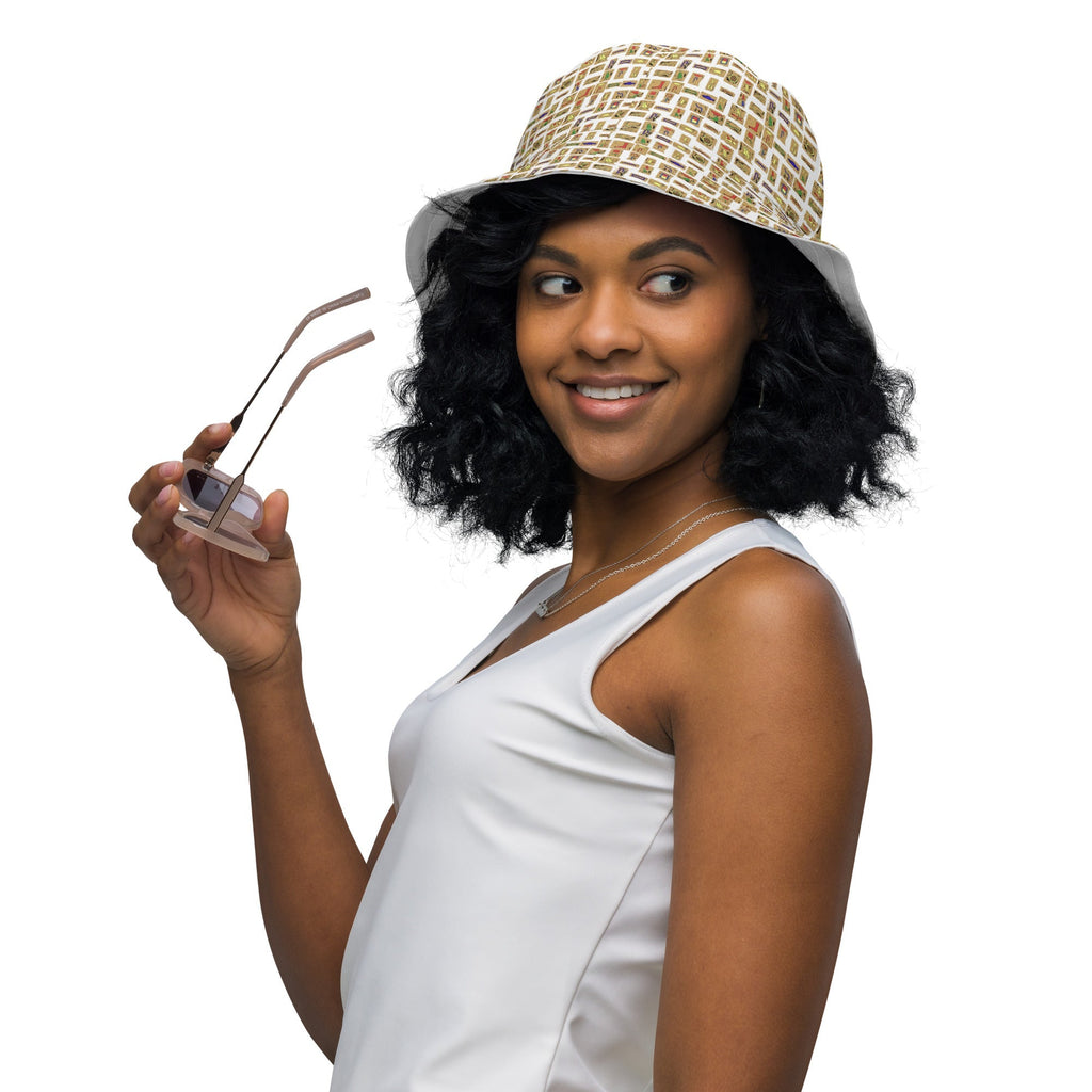 Nubian (White) Reversible bucket hat (6 Colors Available) - Conscious Apparel Store
