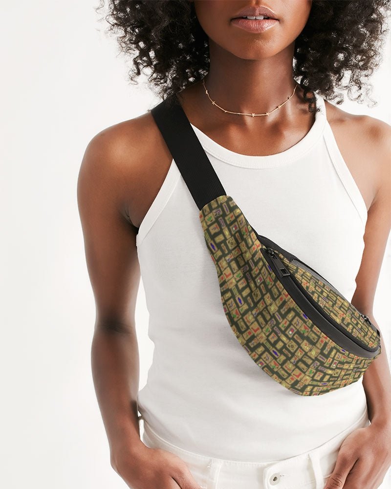 Olive Hieroglyphics Crossbody Sling Bag - Conscious Apparel Store