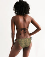 Olive Hieroglyphics Women's All-Over Print Triangle String Bikini - Conscious Apparel Store