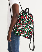 Palestine Flag Camo Canvas Drawstring Bag - Conscious Apparel Store