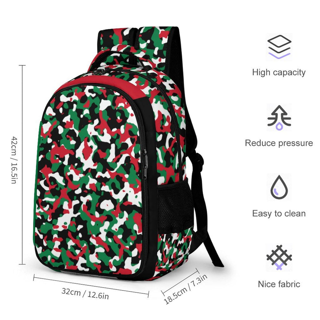 Palestine Flag Camo Casual Backpack - Conscious Apparel Store