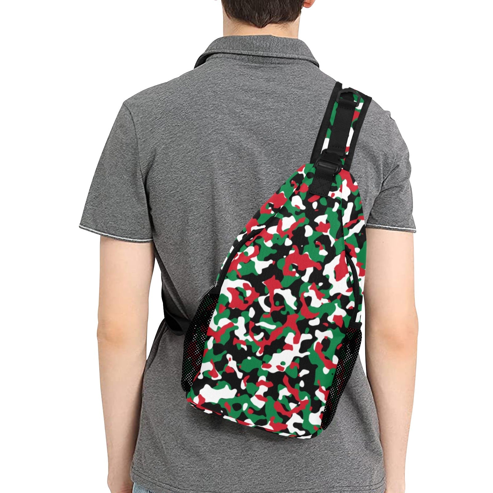 Palestine Flag Camo Casual Chest Bag - Conscious Apparel Store