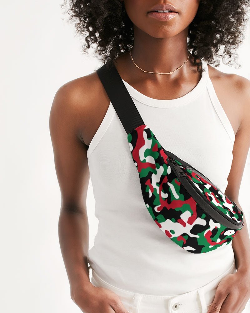 Palestine Flag Camo Crossbody Sling Bag - Conscious Apparel Store