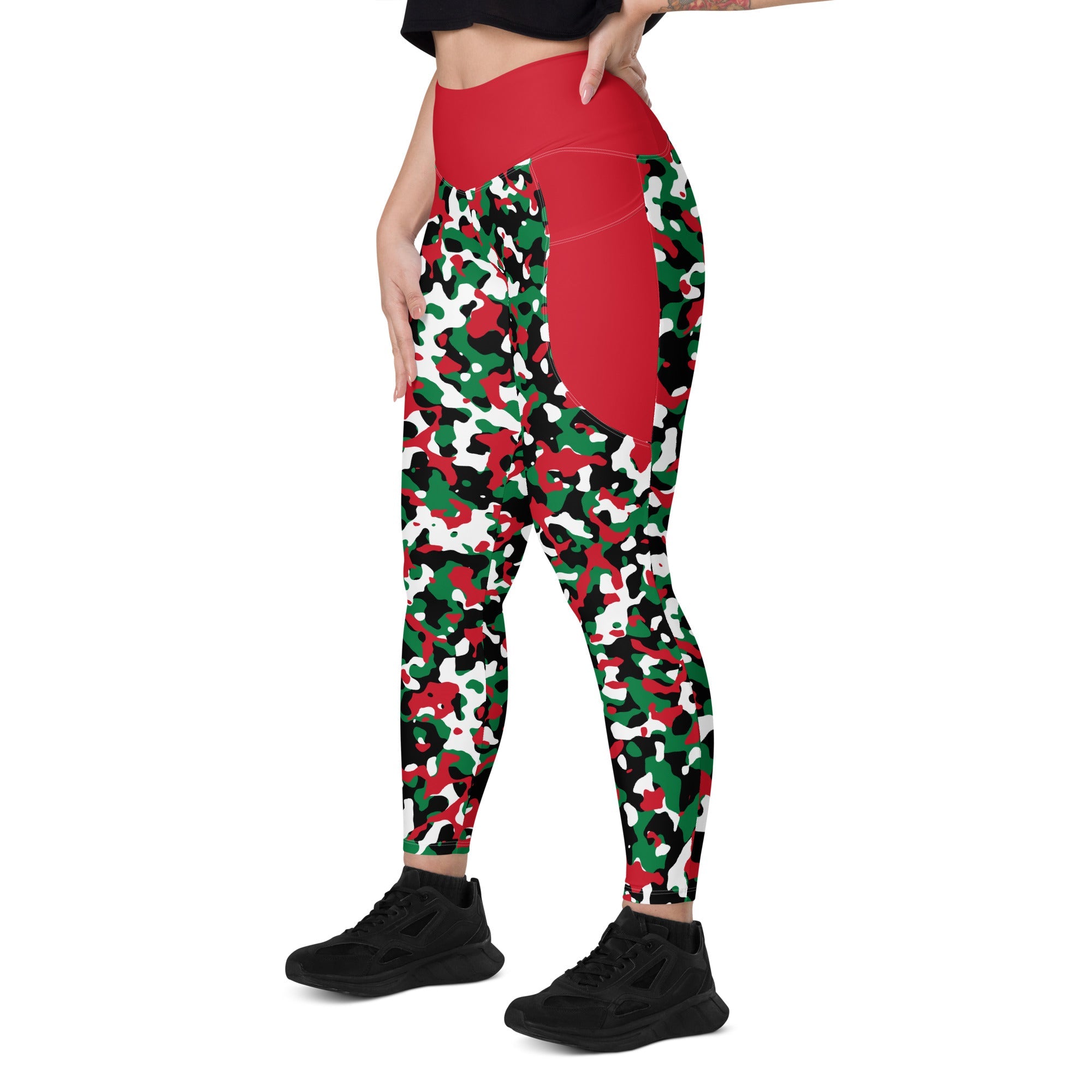 Palestine Flag Camo Leggings with pockets - Conscious Apparel Store