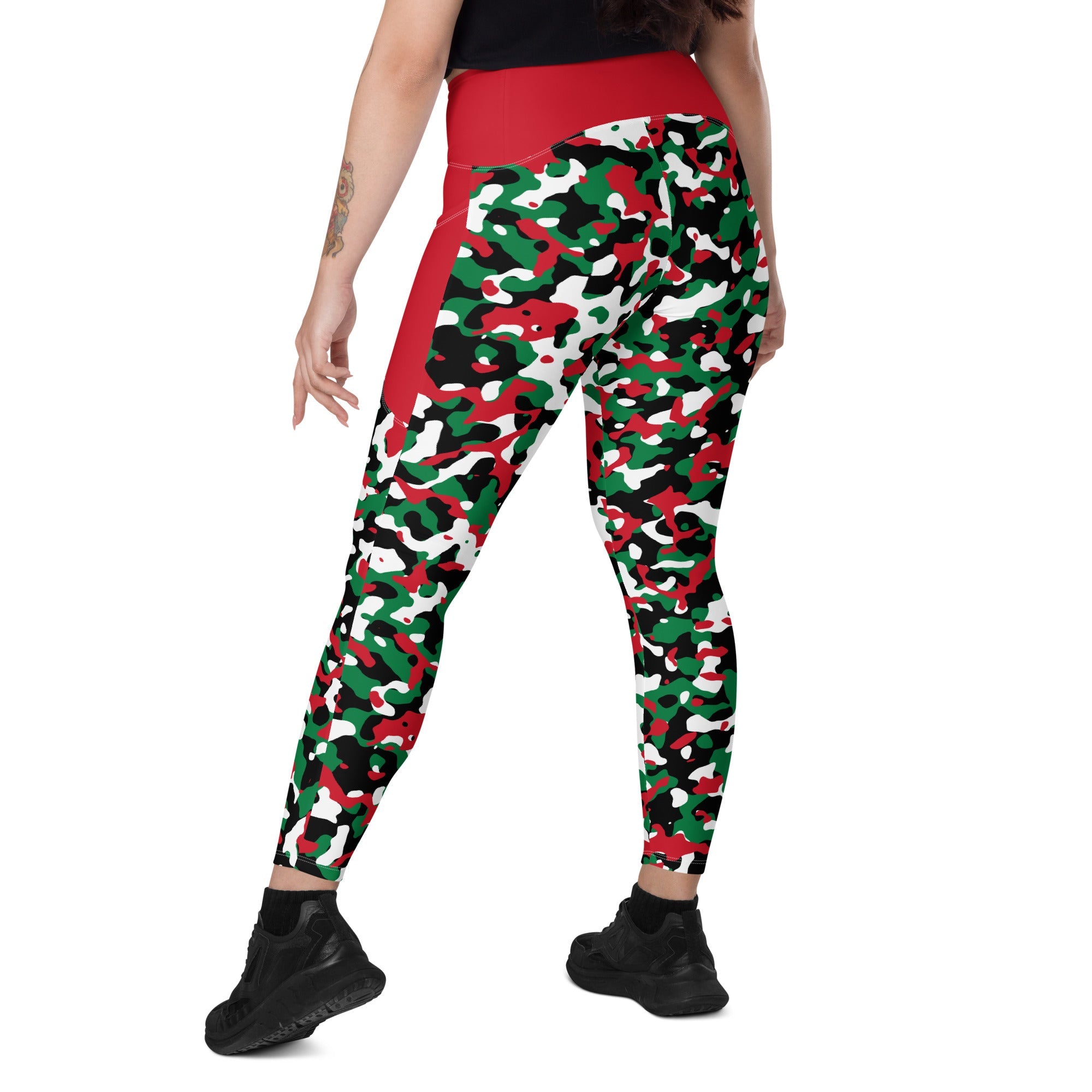 Palestine Flag Camo Leggings with pockets - Conscious Apparel Store
