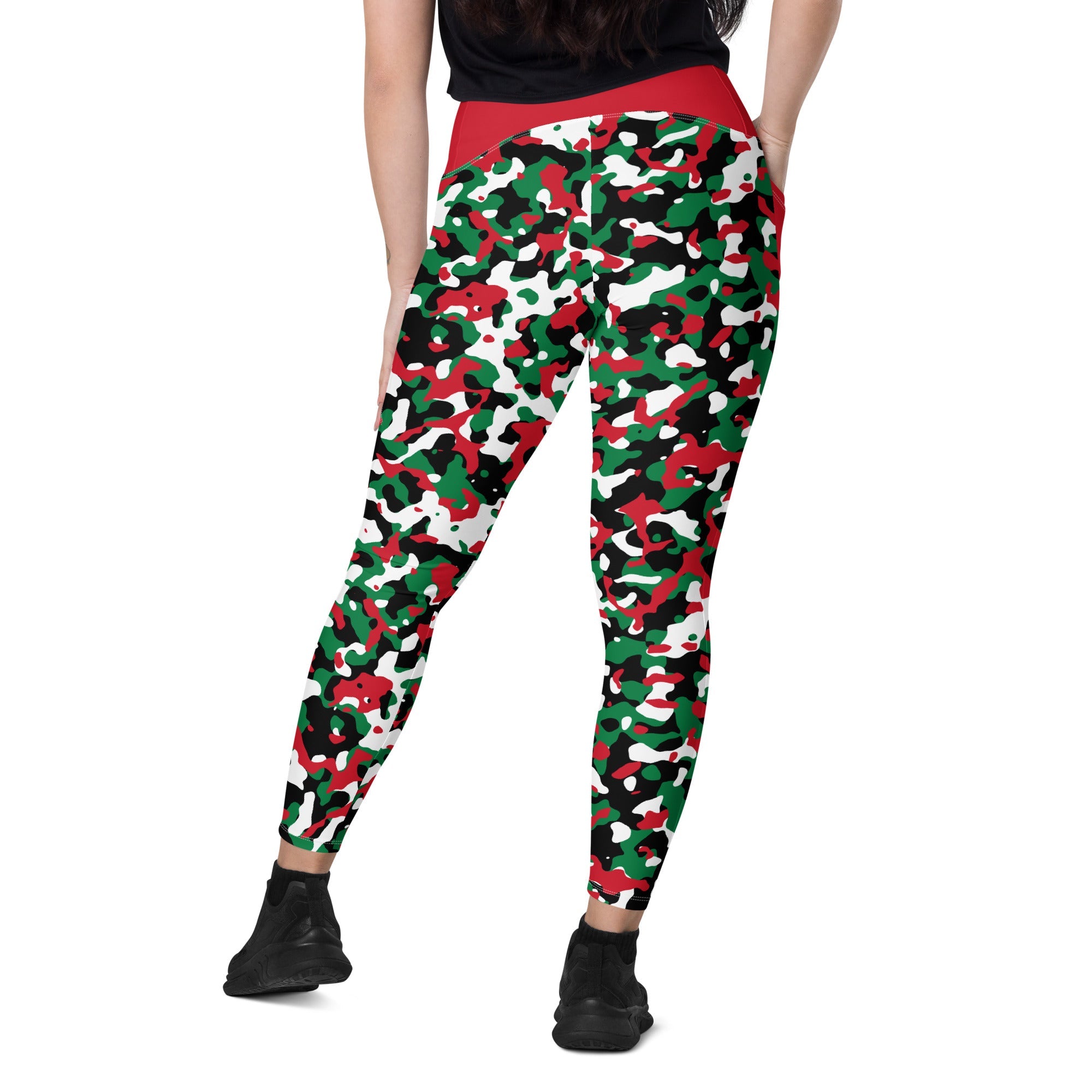 Palestine Flag Camo Leggings with pockets - Conscious Apparel Store